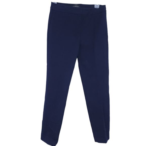 Talbots Chatham Ankle Pants 2P Petite Navy Blue, Flat Front, Side Zip, Career - Picture 2 of 5